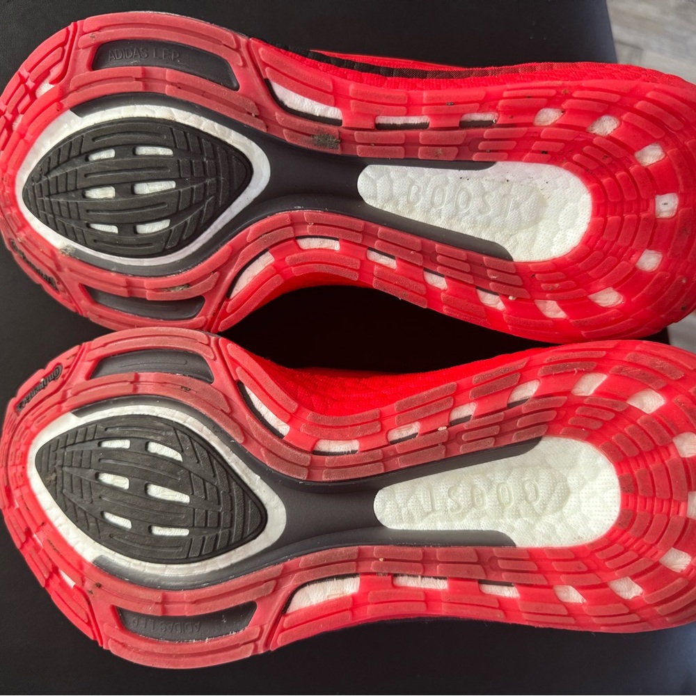 Adidas Red and Black Running Shoes. Worn 3 times - Picture 4 of 5